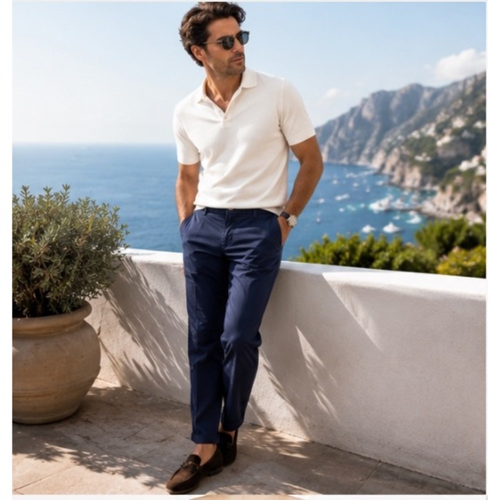 BRAX Chuck U Modern Fit Navy Blue Stretch Pants 40x34 NEW 86-3428/23